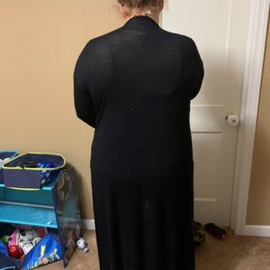 Floorlength cardigan black then